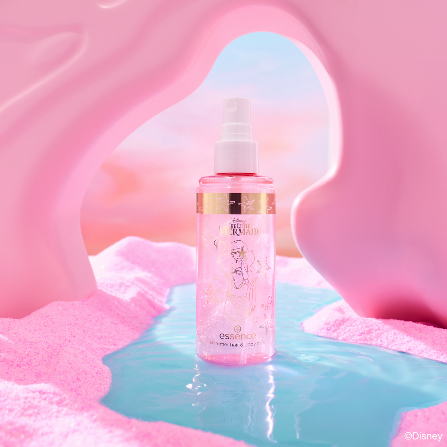 essence Disney THE LITTLE MERMAID shimmer hair & body mist hius- ja vartalosuihke - My Moment To Shine kuvituskuva