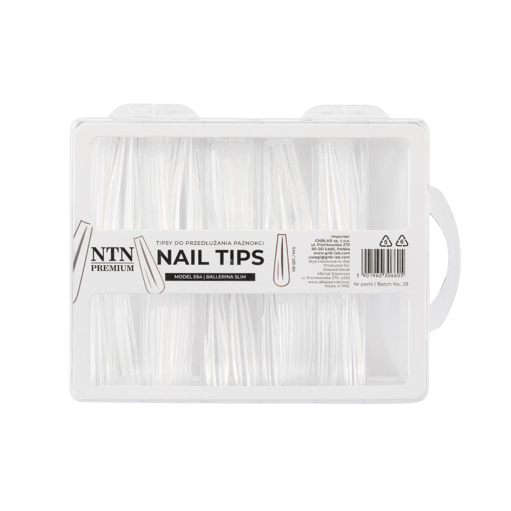 NTN Premium kynsitipit ballerina coffin rakennekynnet laatikossa