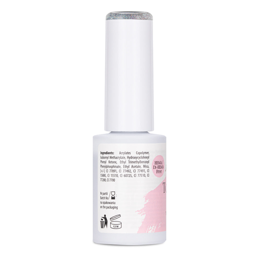 AlleLac Unicorn Glitter Top Coat 7 g ainesosaluettelo ja HEMA Di-HEMA Free -merkintä