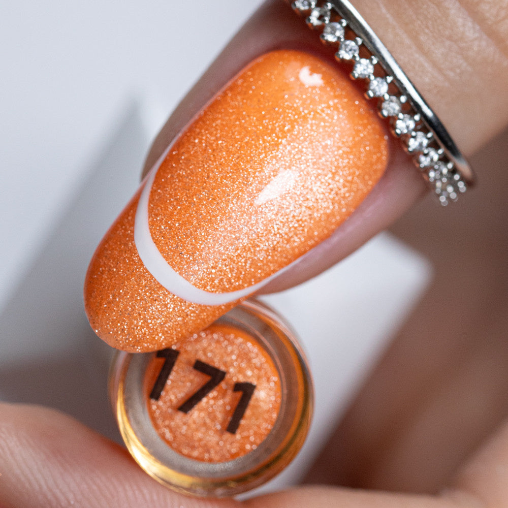 Neonoranssit cat eye kynnet Molly Nails sävy 171