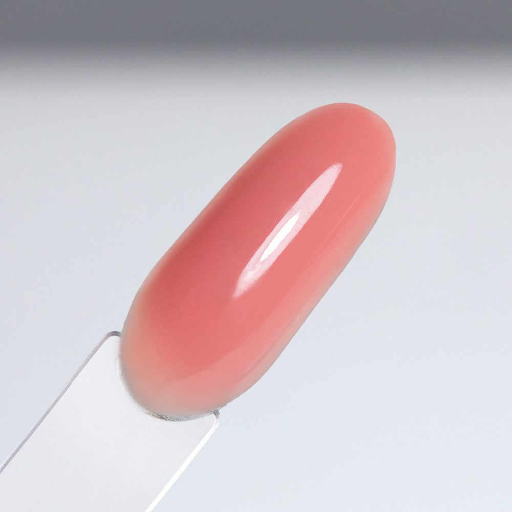 AlleLac Rubber Base 9 Vibrant Coral – läpikuultava korallinpinkki alusgeelilakka kynsitipillä Kopioi