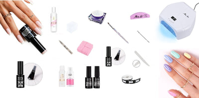 geelikynnet ja geelilakkaus aloituspakkaus samassa