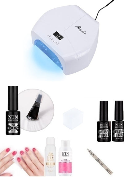 Geelilakka aloituspakkaus kynsiuunilla – täydellinen setti geelilakkaukseen.