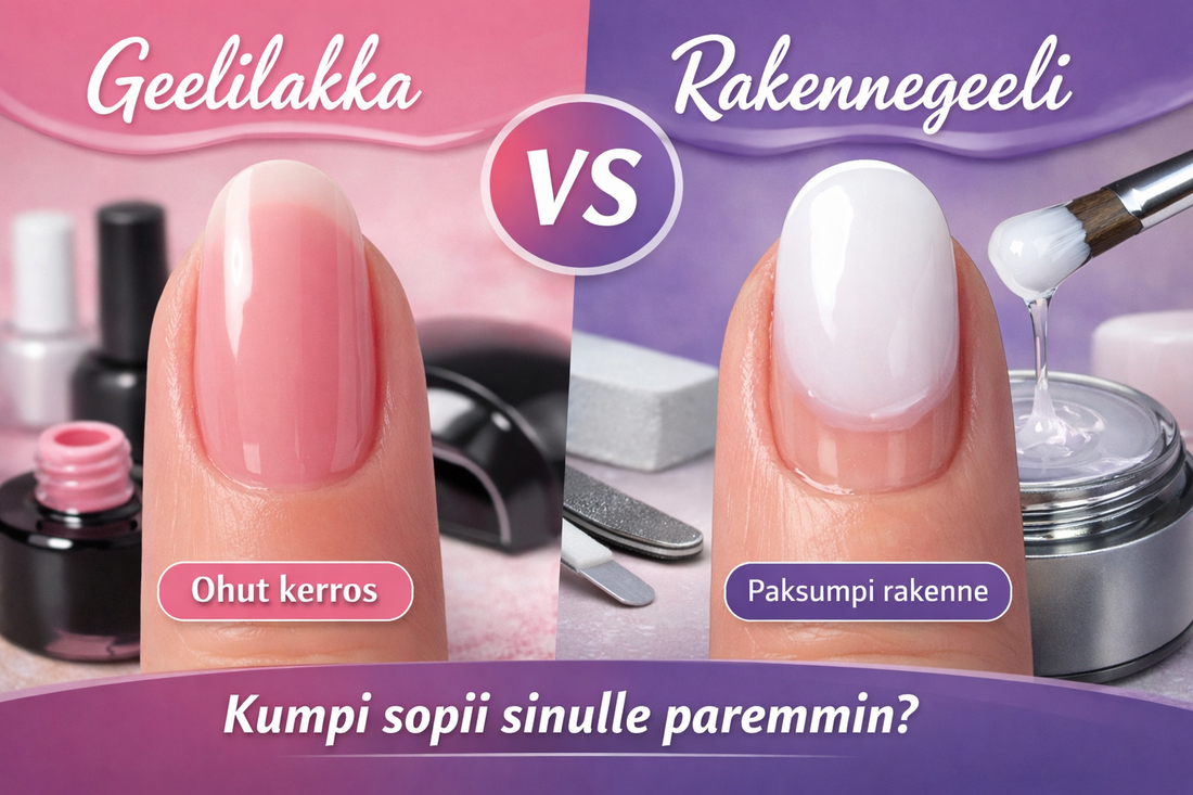 geelilakka vs rakennegeeli ero ja käyttötarkoitus kynsien vahvistamiseen