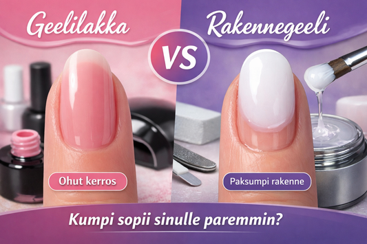 geelilakka vs rakennegeeli ero ja käyttötarkoitus kynsien vahvistamiseen