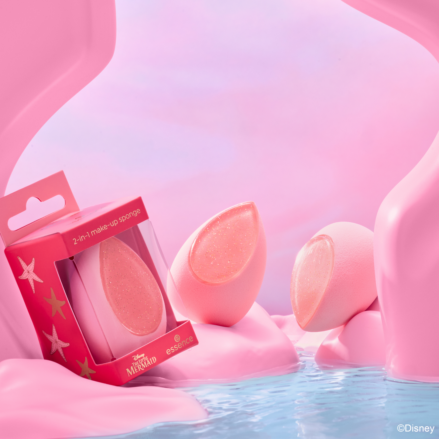 essence Disney THE LITTLE MERMAID 2-in-1 make-up sponge meikkisieni - Double The Magic kuvituskuva