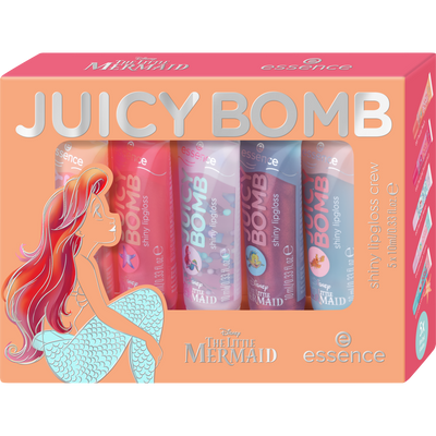 essence Disney THE LITTLE MERMAID JUICY BOMB shiny lipgloss crew huulikiilto setti