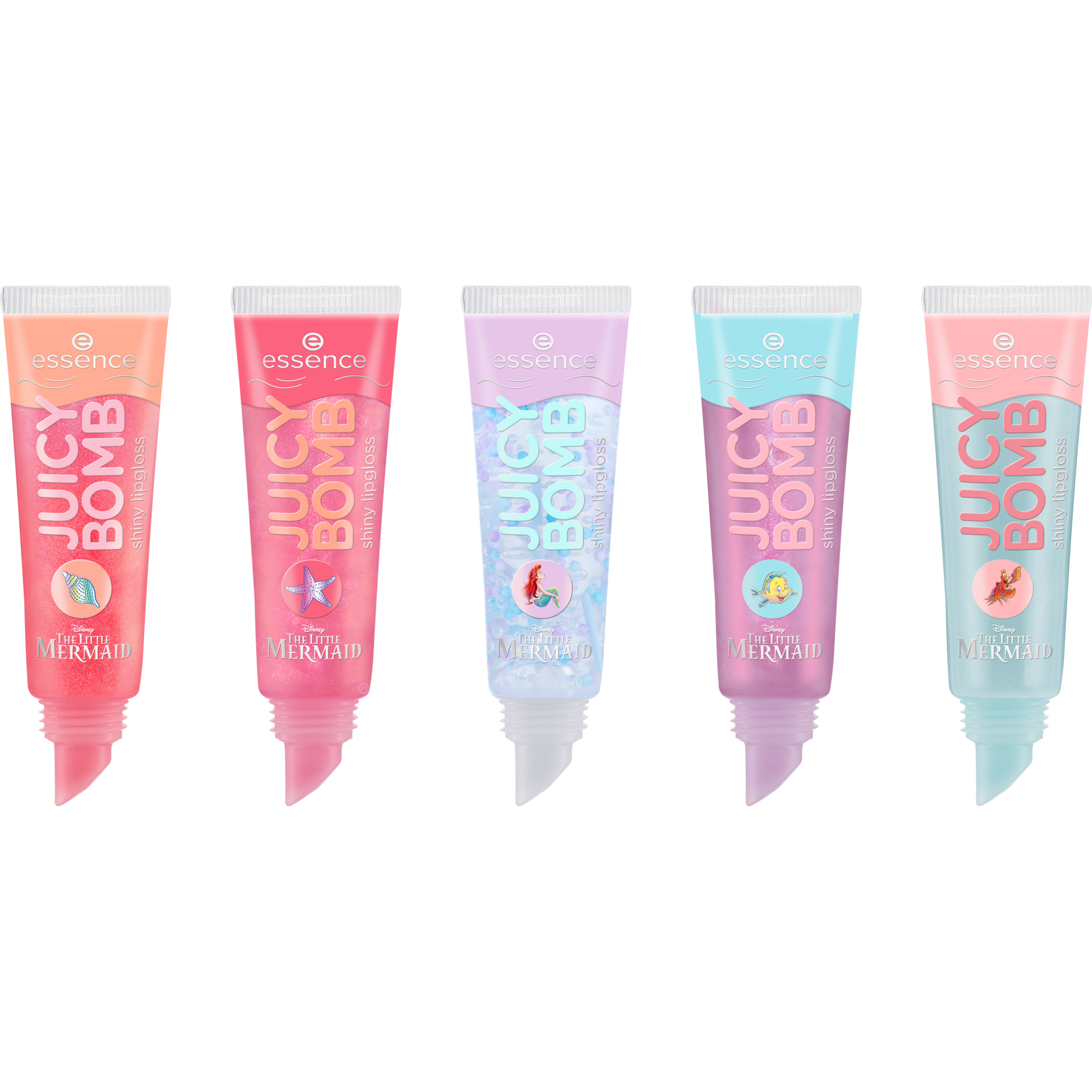 essence Disney THE LITTLE MERMAID JUICY BOMB shiny lipgloss crew huulikiilto setti huulikiillot