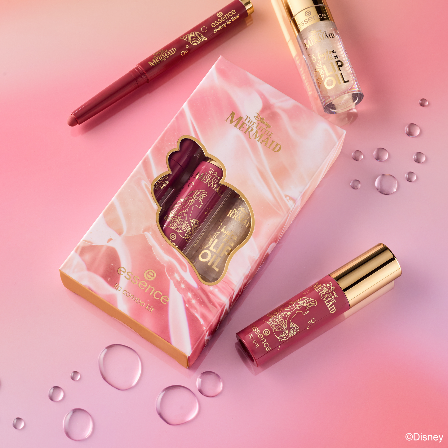 essence Disney THE LITTLE MERMAID lip combo kit huulimeikkipakkaus pakkaus
