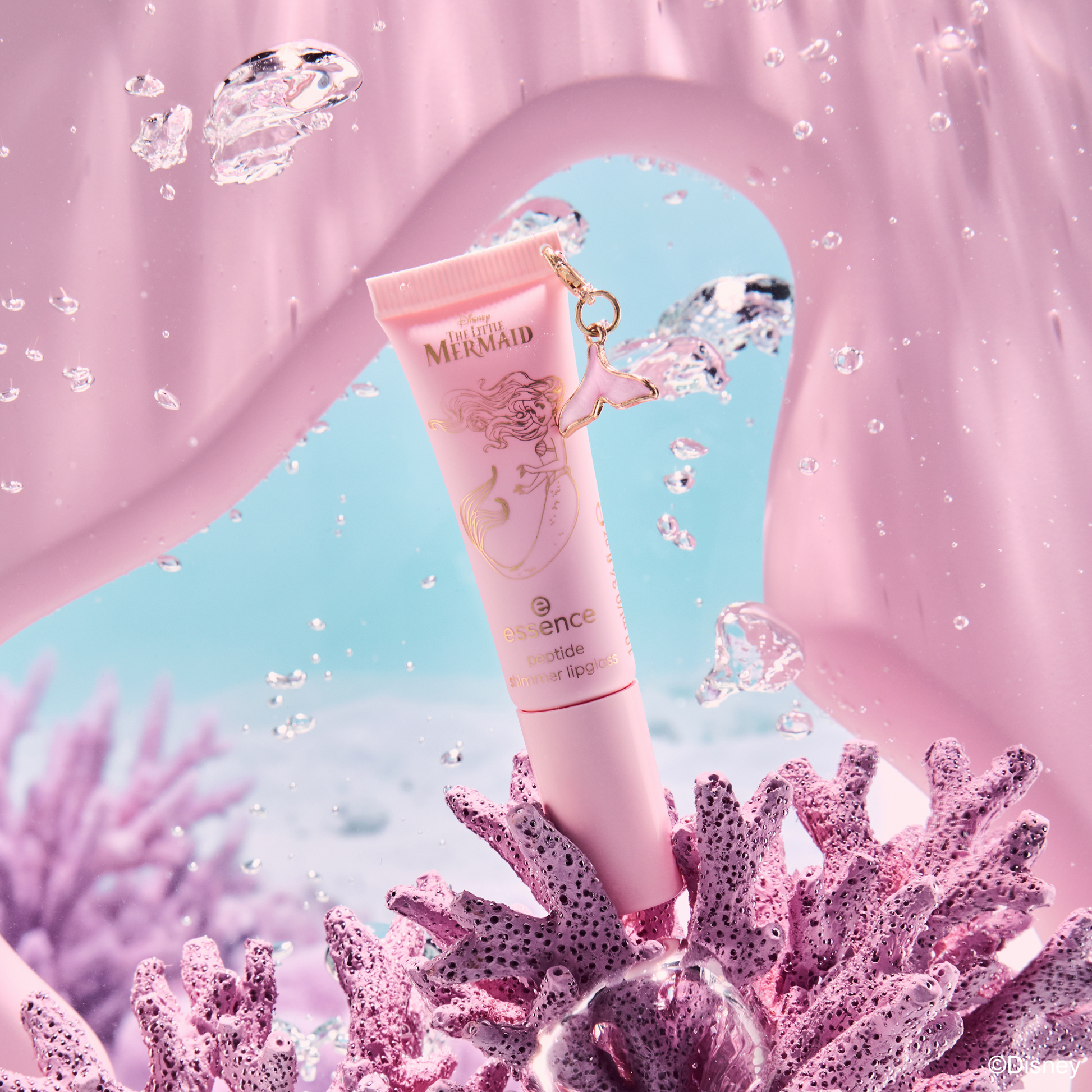 essence Disney THE LITTLE MERMAID peptide shimmer lipgloss huulikiilto - Mer-mazing kuvituskuva
