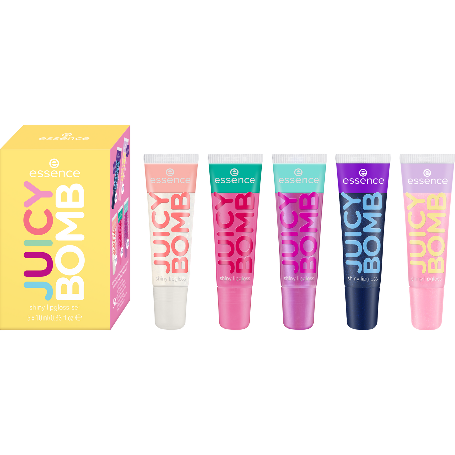 essence JUICY BOMB shiny lipgloss huulikiiltosetti 5 x 10 ml