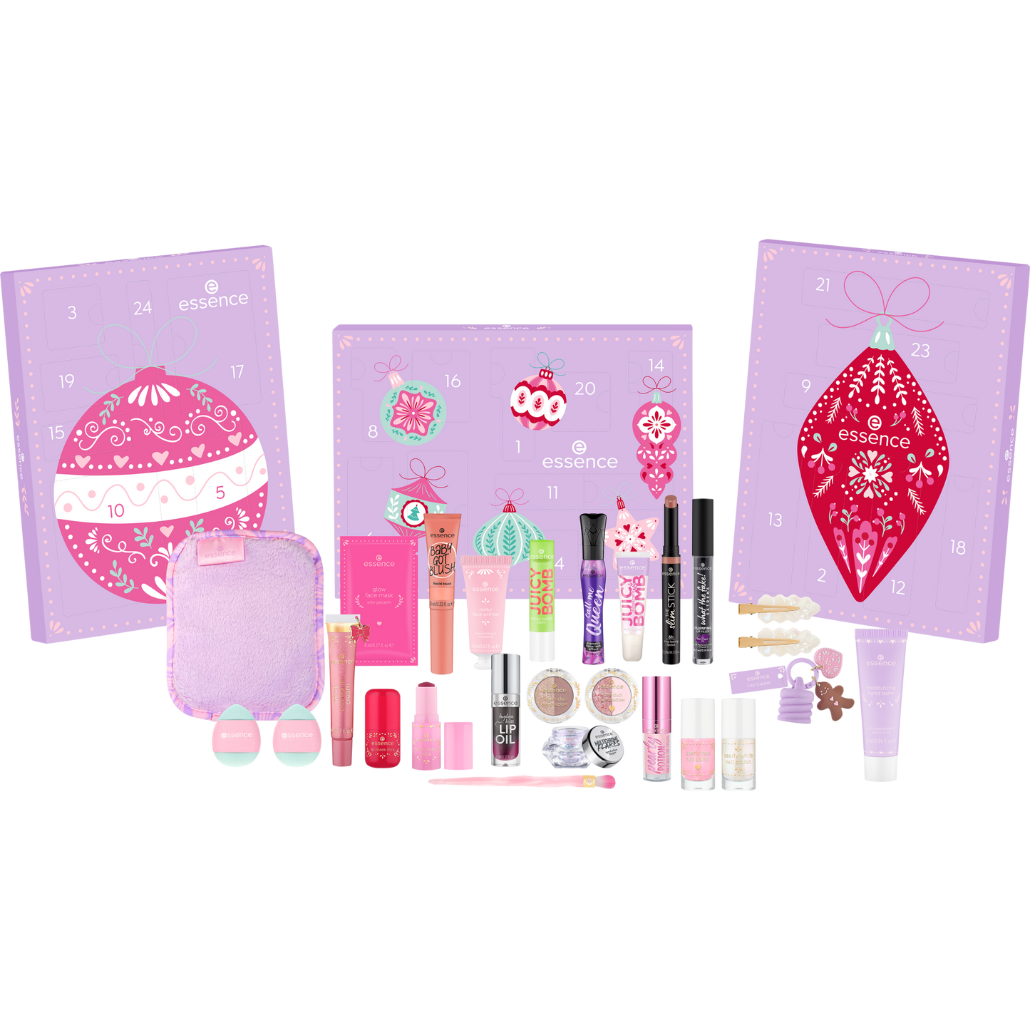 essence THE HOLIDAY TREE Advent Calendar avattuna – kolmiosainen joulukalenteri