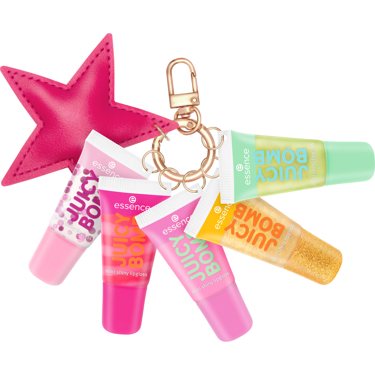essence JUICY BOMB minihuulikiillot 5 kpl ja tähtikoristeinen avainketju