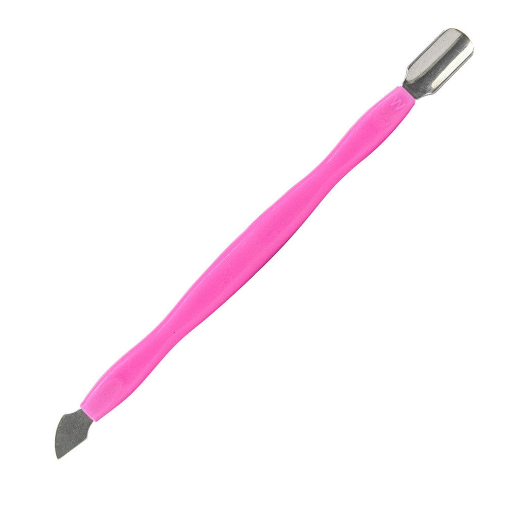 kaksipäinen kynsinauhatyönnin pinkki cuticle pusher manikyyri pedikyyri kynsityökalu