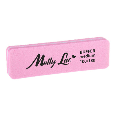Buffer kynsiviila MollyLac 100/180 grit pinkki, viiden kappaleen setti ammattilaisille ja kotikäyttöön