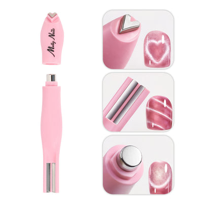 Molly Nails 3 in 1 cat eye magneettikynä pinkki sydän magneettipää kynsille