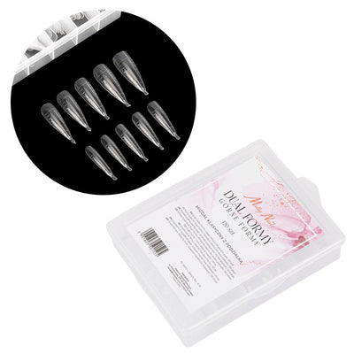 MollyNails Dual Forms Classic Almond 120 kpl kaksoismuotteja säilytyslaatikossa
