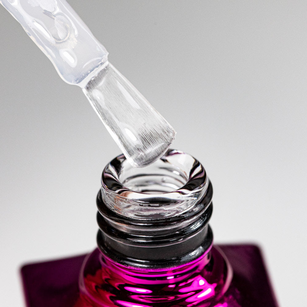 Molly Nails Top Liquid Glass päällysgeelilakka kirkas koostumus sivellin kynsiuuni kovetus