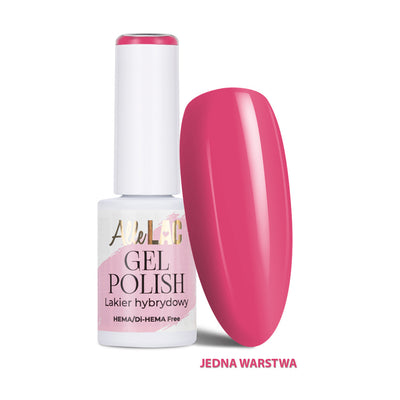AlleLac PI11 Coral 6 g HEMA- ja Di-HEMA-vapaa geelilakka sekä kiiltävä korallinpinkki kynsimalli