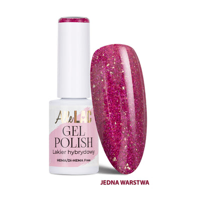 AlleLac PI14 Fuchsia Glitter 6 g – fuksianpinkki glittergeelilakka ja säihkyvä pinkki kynsimalli