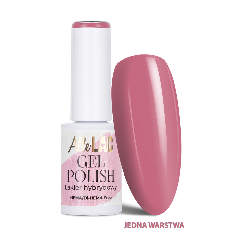 AlleLac geelilakka PI19 Soft Berry 6 g – murrettu marjaroosa geelilakkasävy kynsimallissa