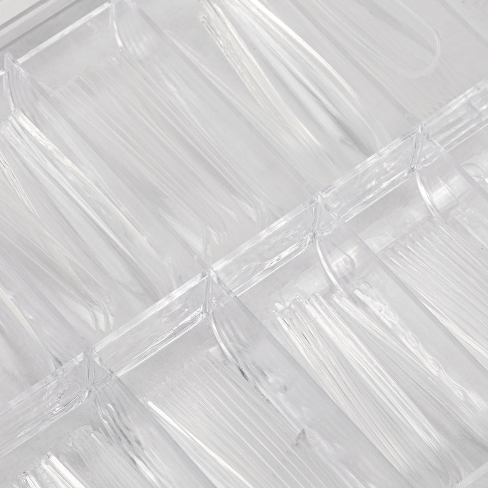 läpinäkyvät ballerina slim kynsitipit lähikuva kapea coffin tippi rakennekynsien tekemiseen