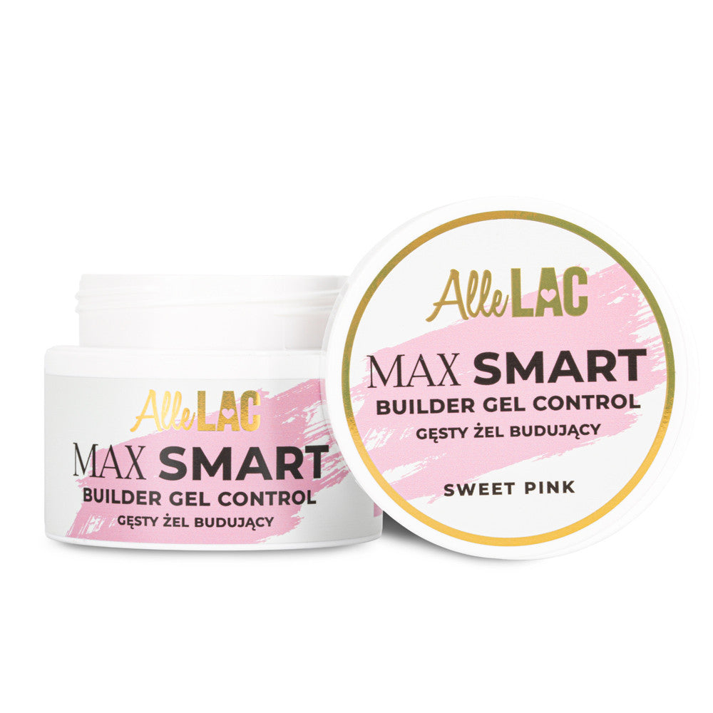 AlleLac Max Smart Builder Gel Control Sweet Pink rakennegeeli 45g purkki teksteillä