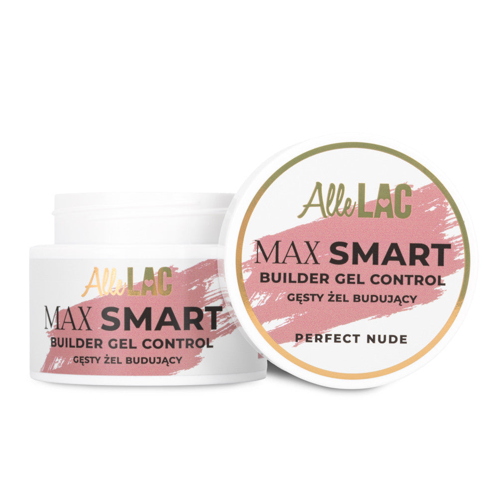 AlleLac Max Smart Builder Gel Perfect Nude rakennegeeli 45g purkki teksteillä