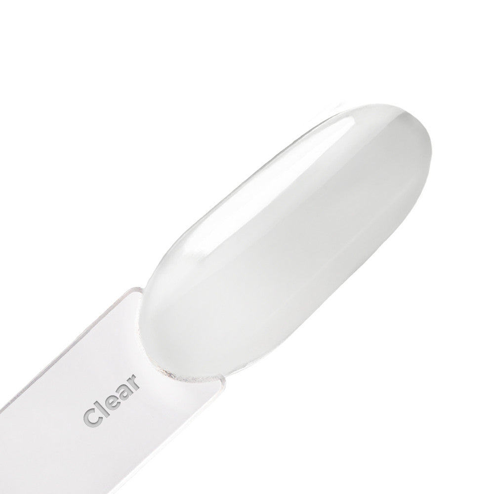 AlleLac Tixo Hard Builder Gel Clear levitetty kirkkaana kerroksena kynnen pinnalle ennen rakenteen muotoilua tipillä