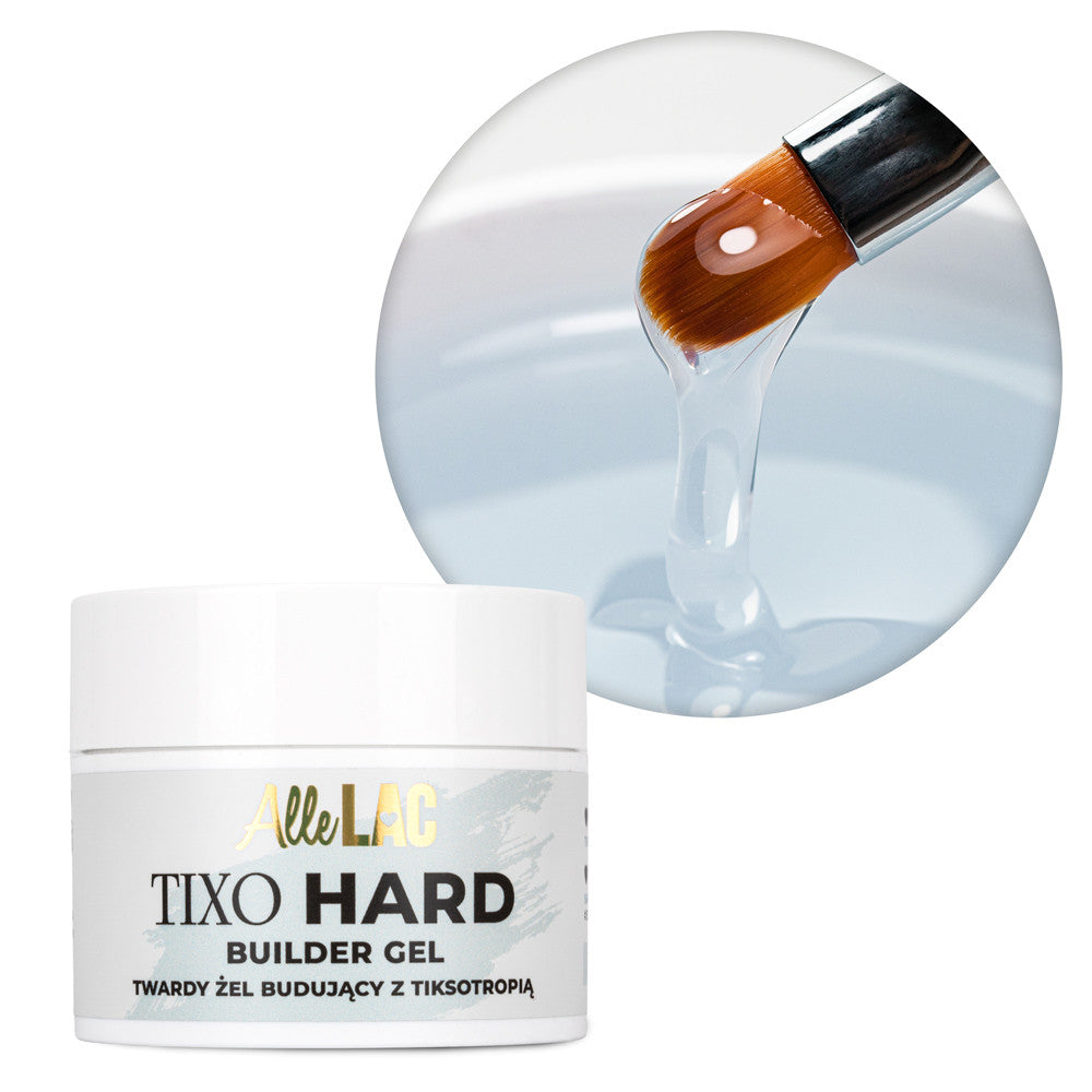 AlleLac Tixo Hard Builder Gel Clear 45g purkki valkoisella taustalla