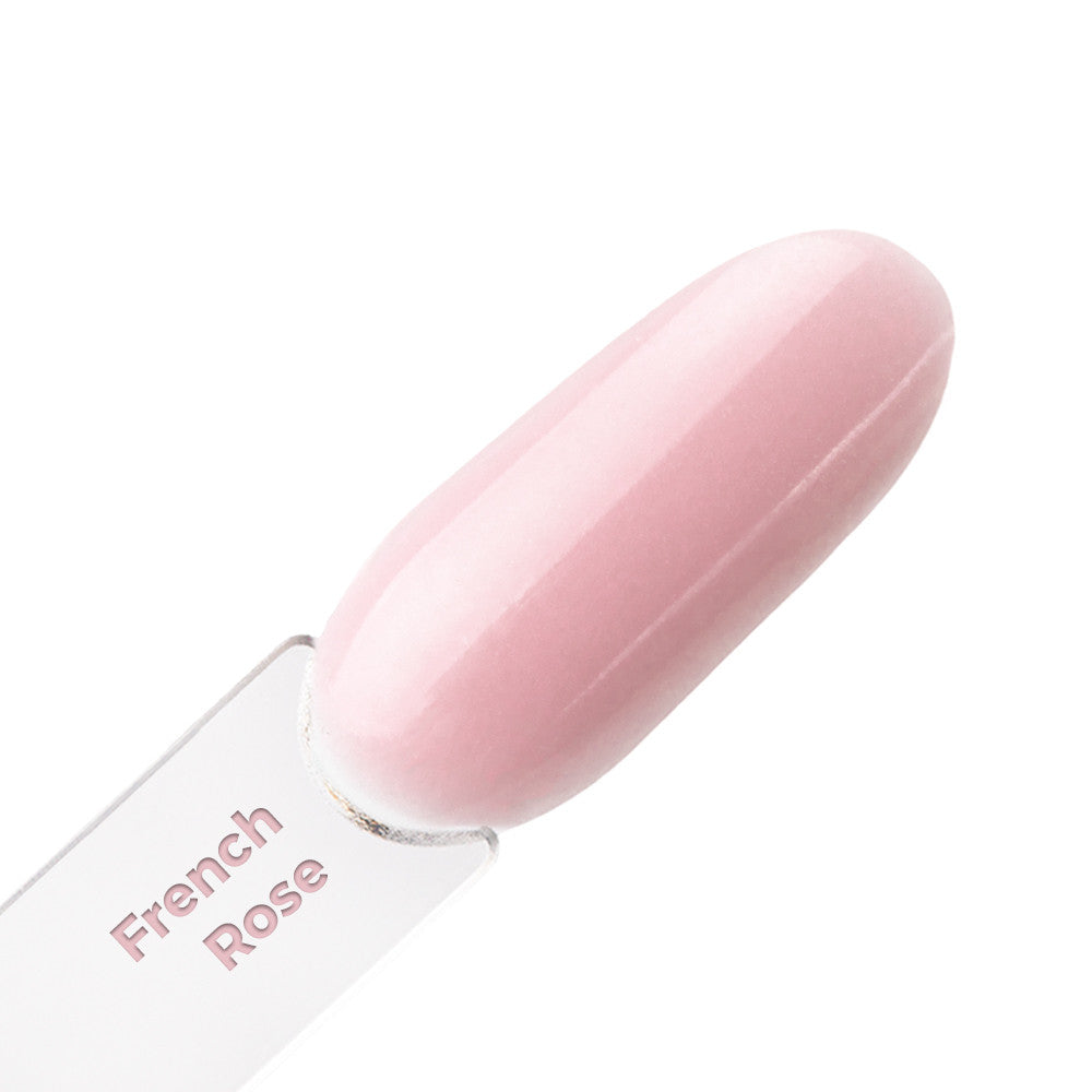 AlleLac Tixo Hard Builder Gel French Rose levitetty tasaisena pinkkinä kerroksena kynsitipille