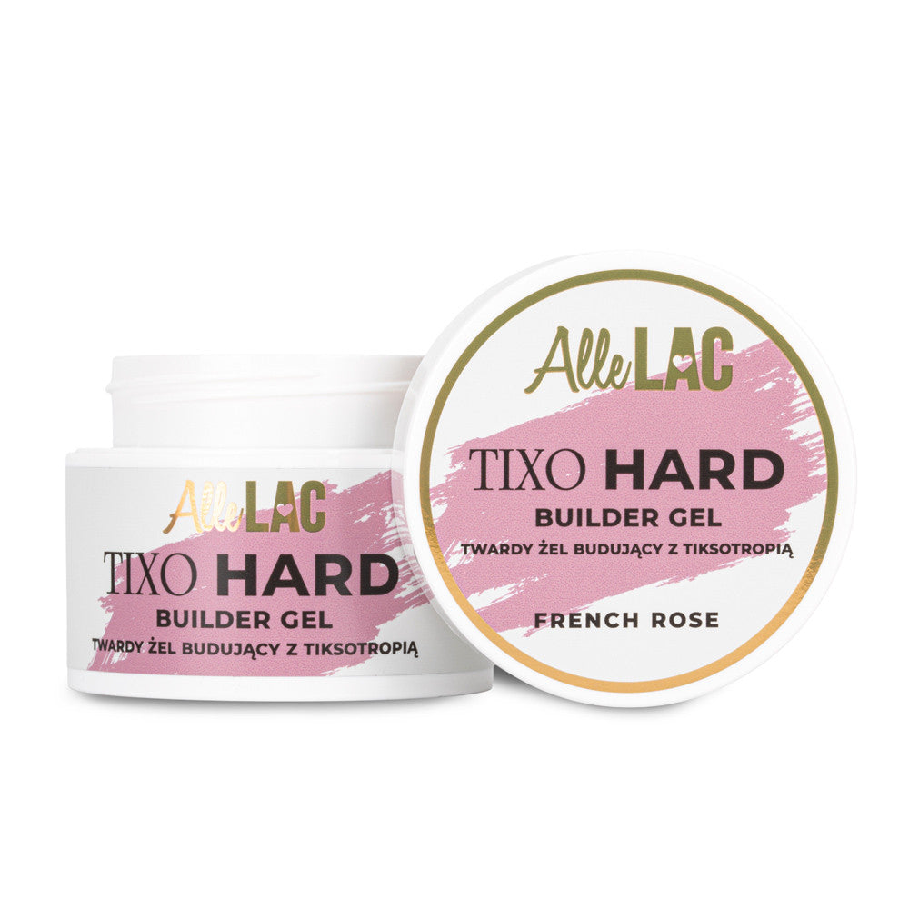AlleLac Tixo Hard Builder Gel French Rose 45g purkki valkoisella taustalla tekstillä