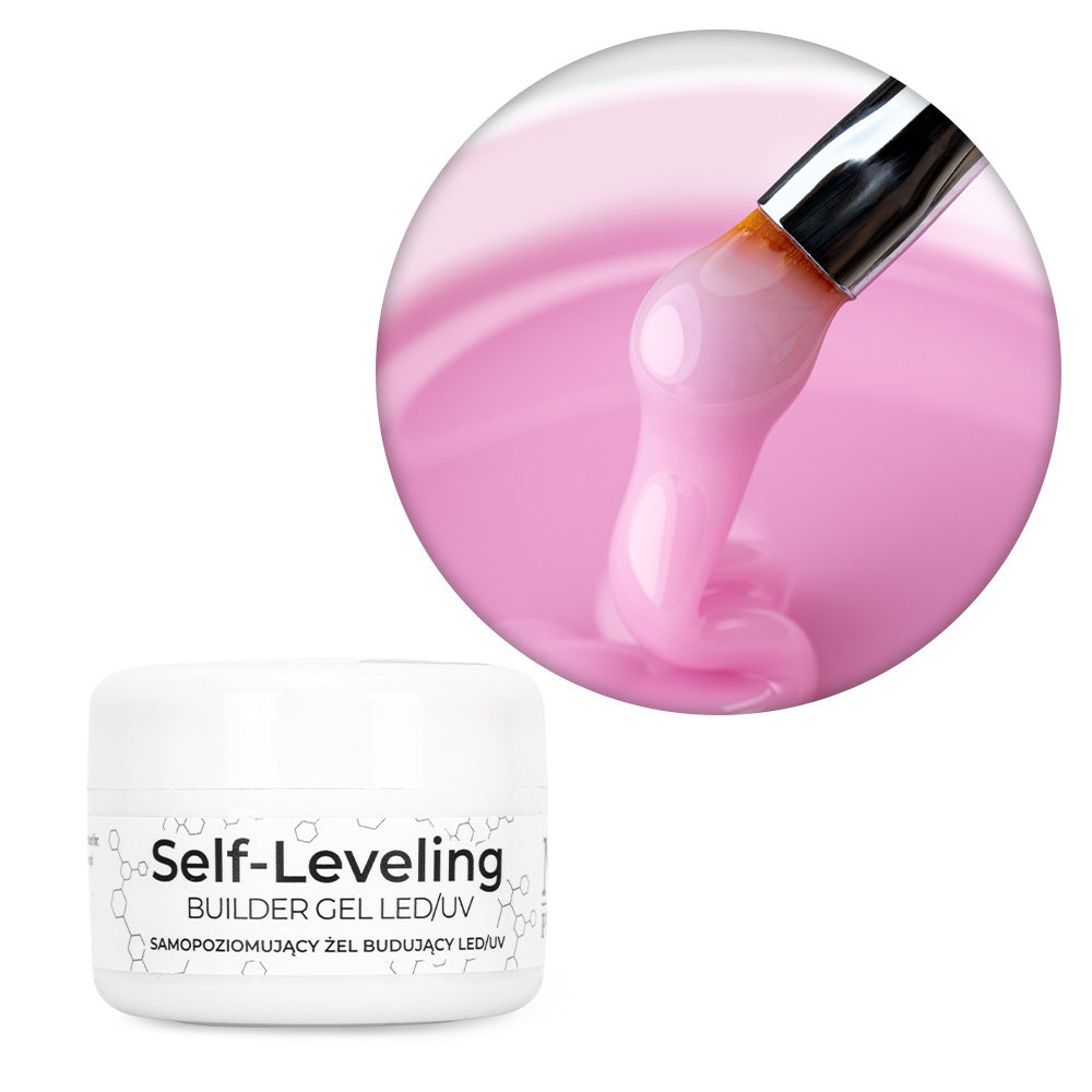 NTN Premium Soft Pink 15 g HEMA/Di-HEMA Free itsetasoittuva rakennegeeli purkissa.