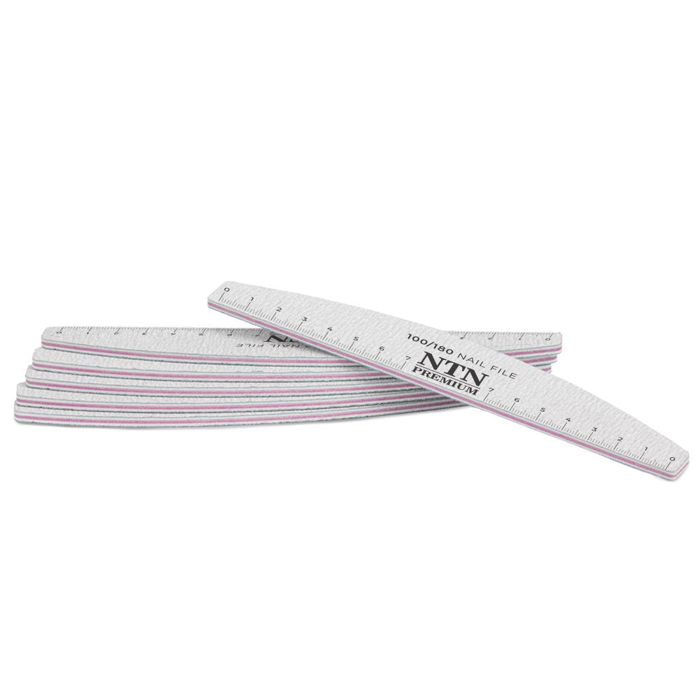 NTN Premium kaareva kynsiviila 100/180 grit viivoittimella – 10 kpl