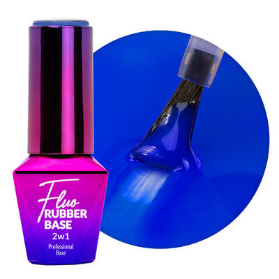 Fluo Rubber Base 2in1 alusgeelilakka MollyLac - Bora Bora 10g