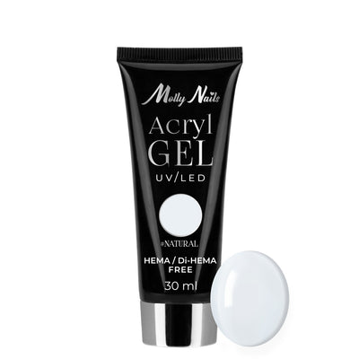 Acrylgel Molly Nails Natural 30ml tuubi, luonnollisen sävyinen akryyligeeli