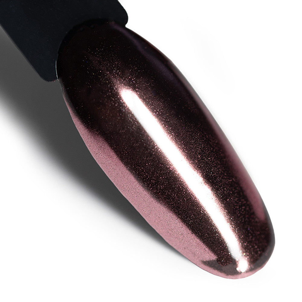 AlleLac Glass Effect Dark Golden Pink No. 5 – tumma ruusukultainen metallinen peiliefekti kynsitipillä