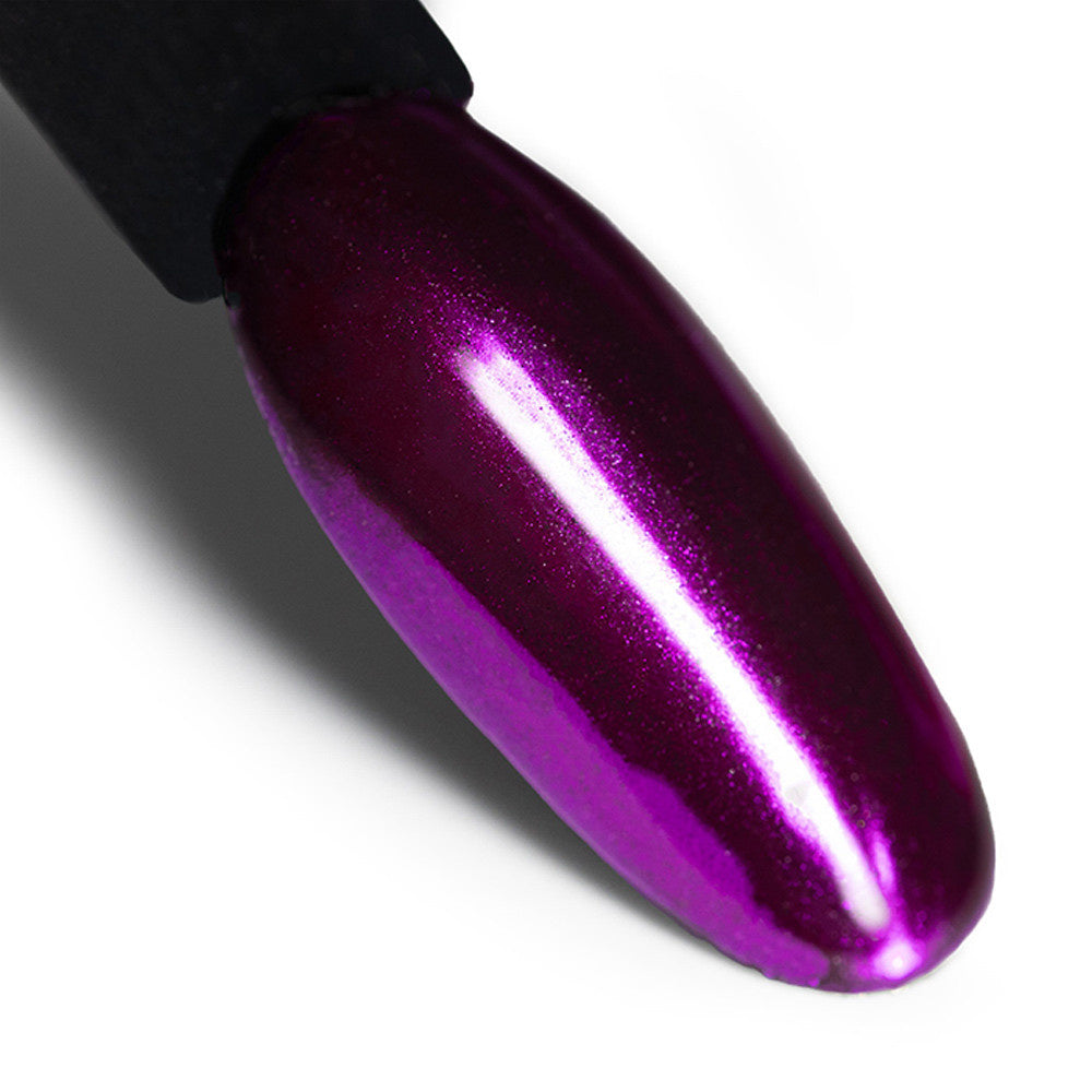 AlleLac Glass Effect Purple No. 7 – syvän violetti metallinen chrome- ja lasiefekti kynsitipillä