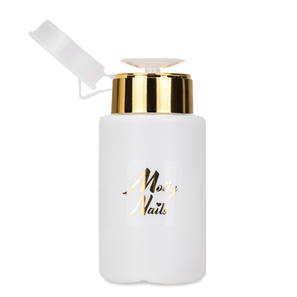 MollyLac 150 ml pumppupullo kynsinesteiden hygieeniseen ja helppoon annosteluun