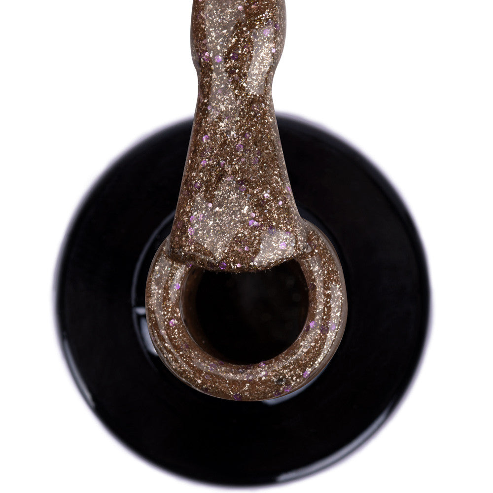 NTN Premium 166 värigeelilakka pullossa – ruskea sävy violetilla kimalluksella