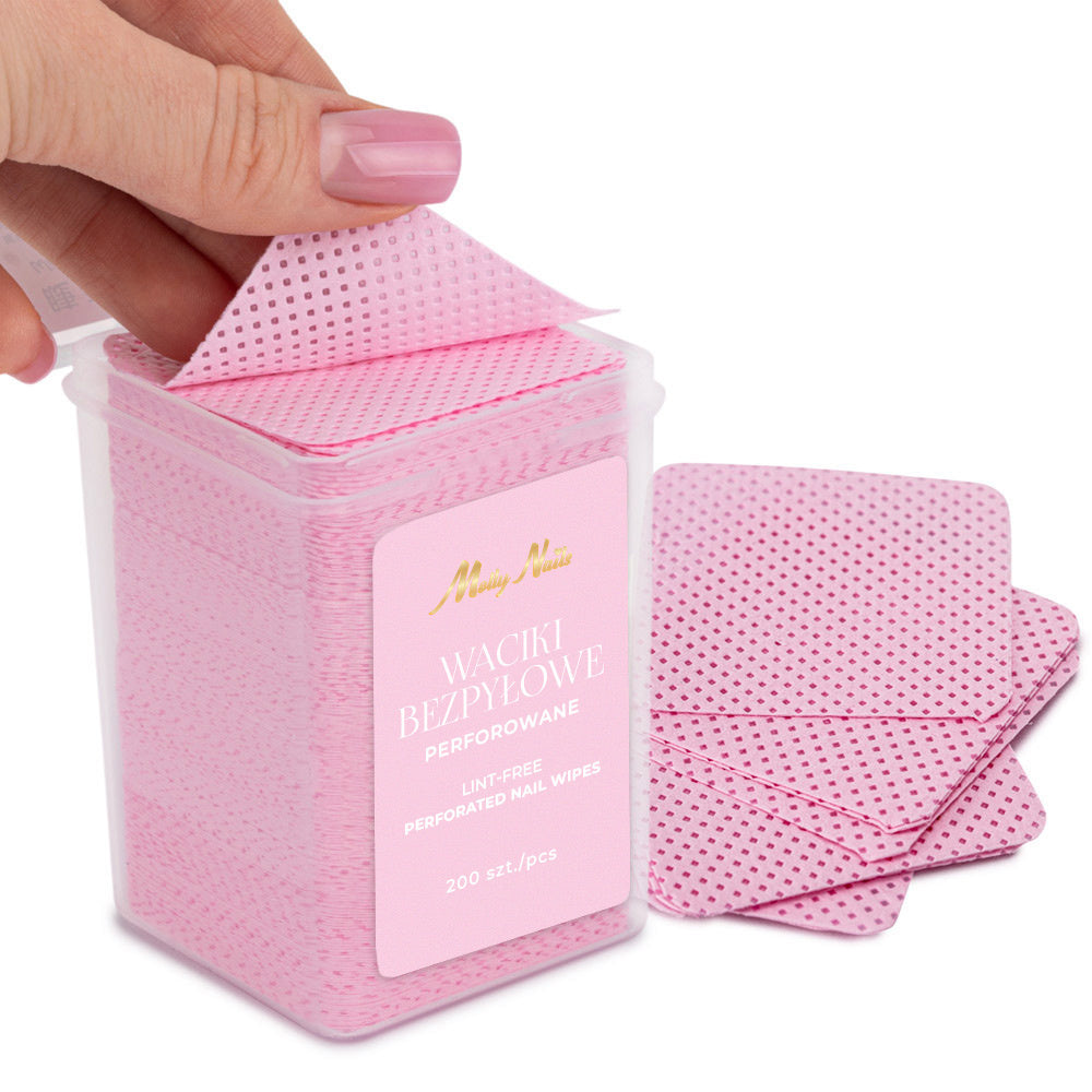 Kynsilaput 5x5 cm Molly Nails 200 kpl pinkki pakkaus nukattomat kynsilaput kynsiuuni käyttöön