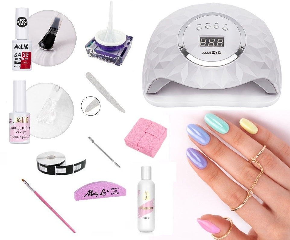 Geelikynsien aloituspakkaus kynsiuunilla – täydellinen setti geelikynsien tekoon.