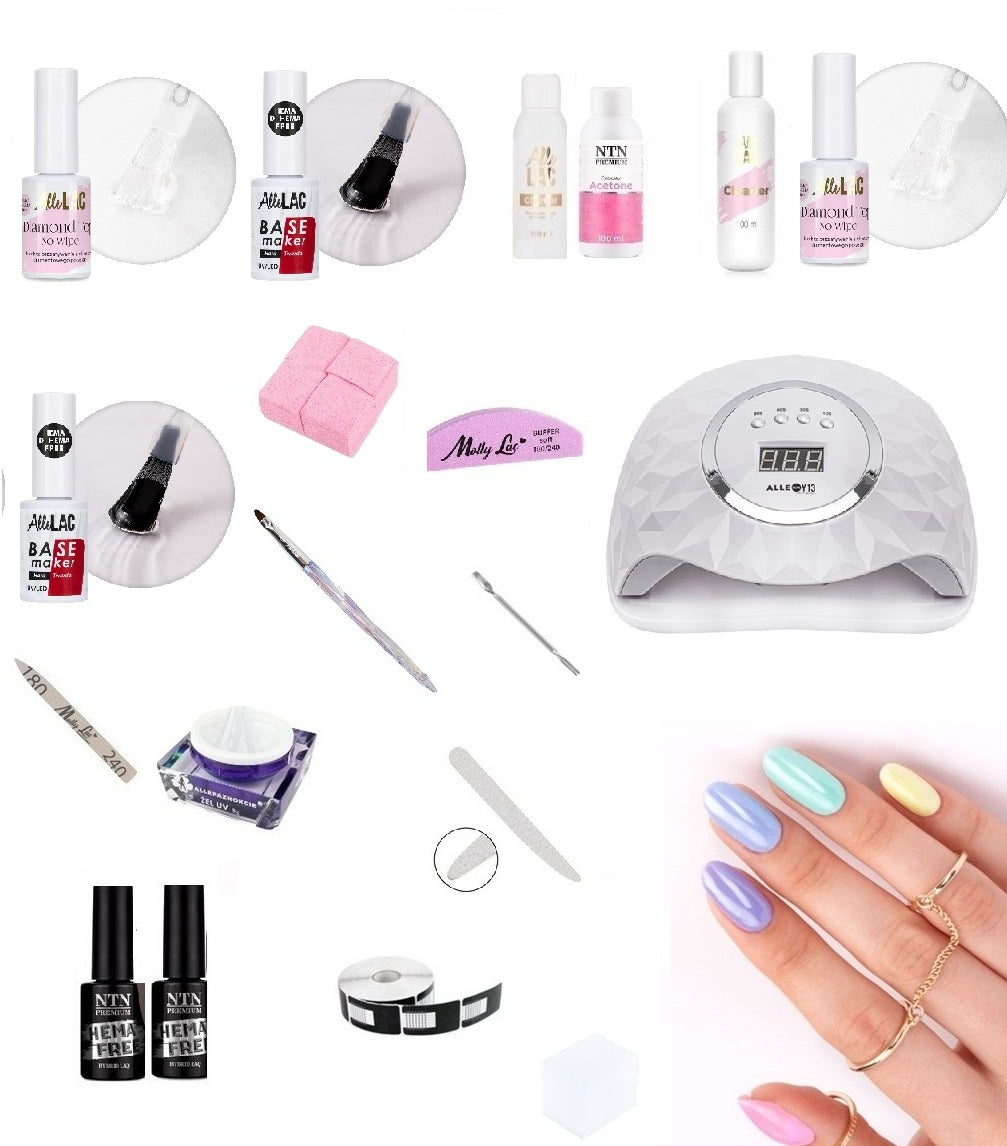 geelikynnet ja geelilakkaus aloituspakkaus samassa